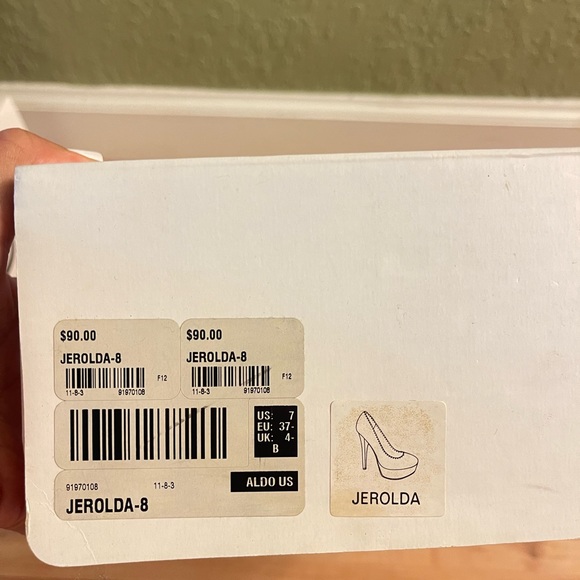 💙 Aldo Geometric Print Platforms Heels Pumps - Size 7 - Picture 7 of 7